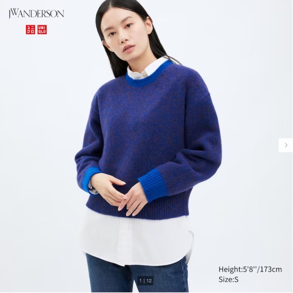 Souffle Yarn Crew Neck Long-Sleeve Sweater JW Anderson & Uniqlo
